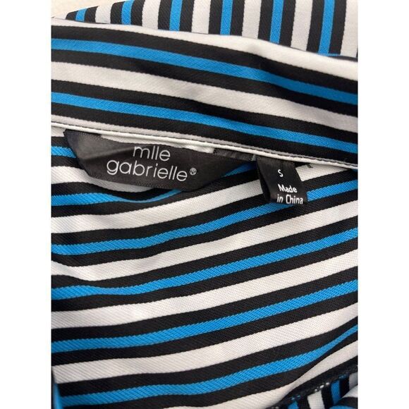 Mlle Gabrielle Striped Stretch Shirt Dress Size S - Picture 9 of 10